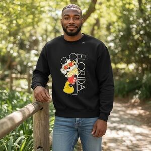 Vtg Velva Sheen Disney Florida Mickey Mouse Sweatshirt Black Large 80s 90s USA